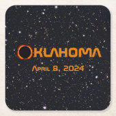 Oklahoma 2024 Gesamtsolare Rechteckiger Pappuntersetzer (Vorderseite)