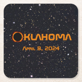 Oklahoma 2024 Gesamtsolare Rechteckiger Pappuntersetzer