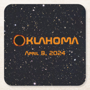 Oklahoma 2024 Gesamtsolare Rechteckiger Pappuntersetzer