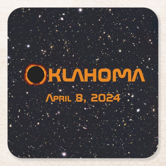 Oklahoma 2024 Gesamtsolare Rechteckiger Pappuntersetzer (Vorderseite)