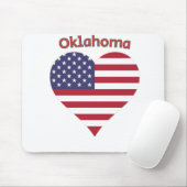 Oklahoma American Flag Herz Mousepad (Mit Mouse)