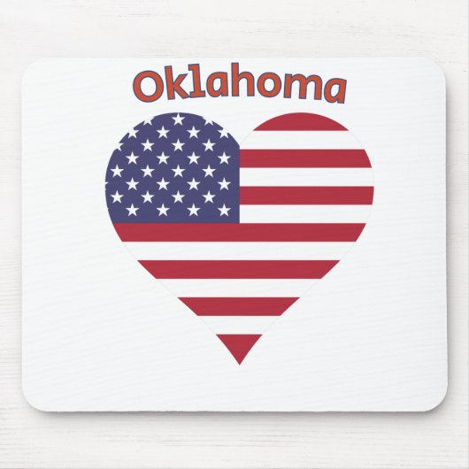 Oklahoma American Flag Herz Mousepad (Vorne)