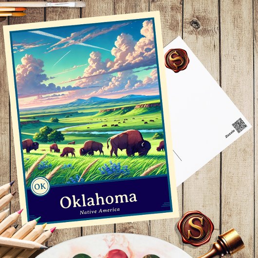Oklahoma | Anime Style Cel Schattenkarte Postkarte
