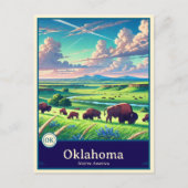 Oklahoma | Anime Style Cel Schattenkarte Postkarte (Vorderseite)