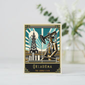 Oklahoma | Art Deco Postkarte (Stehend Vorderseite)