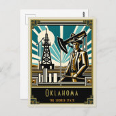 Oklahoma | Art Deco Postkarte (Vorne/Hinten)