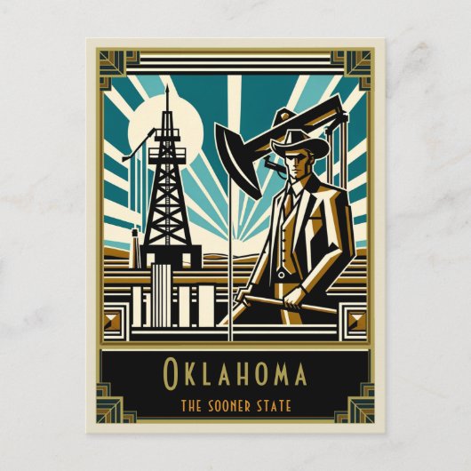 Oklahoma | Art Deco Postkarte (Vorderseite)