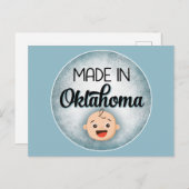 Oklahoma Baby Funny Blue New Boy Postcard Postkarte (Vorne/Hinten)