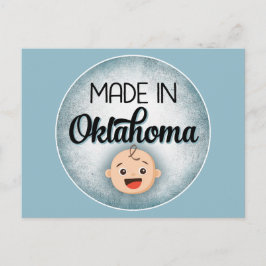 Oklahoma Baby Funny Blue New Boy Postcard Postkarte