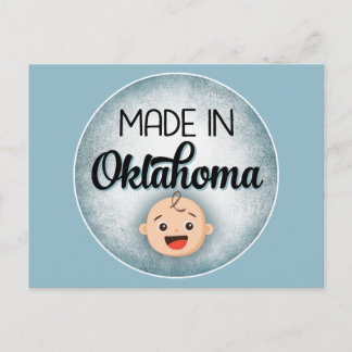 Oklahoma Baby Funny Blue New Boy Postcard Postkarte