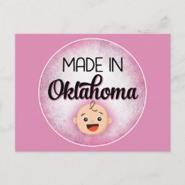 Oklahoma Baby Funny Pink New Girl Postcard Postkarte