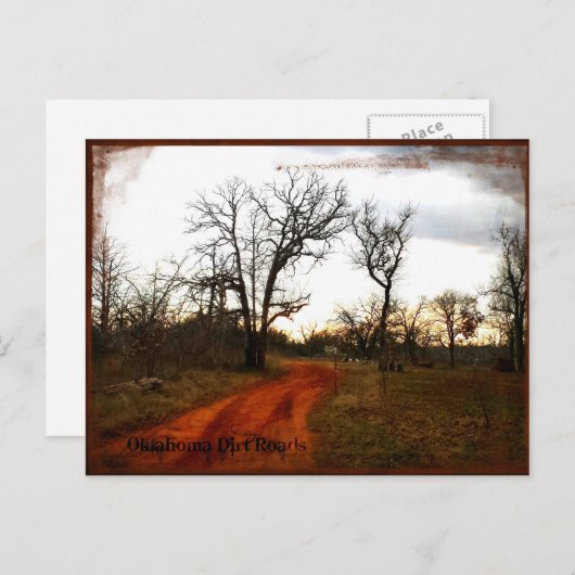 Oklahoma Back Road Postkarte (Vorne/Hinten)