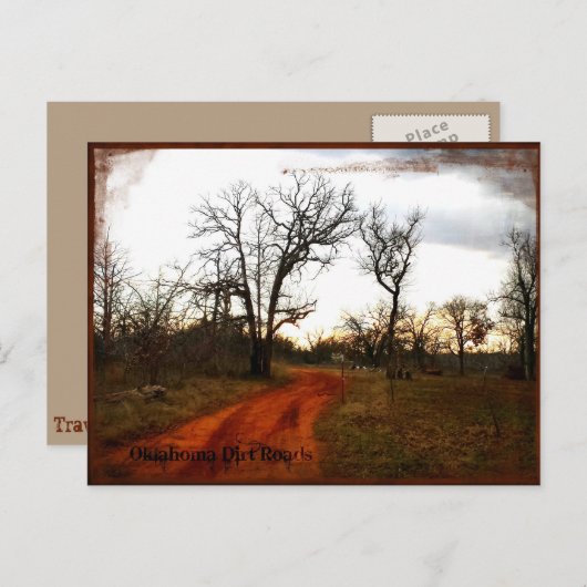 Oklahoma Back Road Postkarte (Vorne/Hinten)