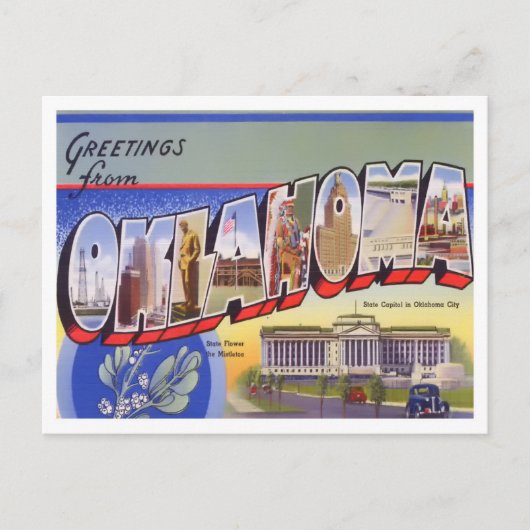 Oklahoma Big Letters Postcard Postkarte (Vorderseite)