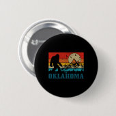 Oklahoma Bigfoot Vintag Mountains Wandern Camping Button (Vorne & Hinten)