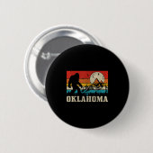 Oklahoma Bigfoot Vintage Berge Wandern Camping  Button (Vorne & Hinten)