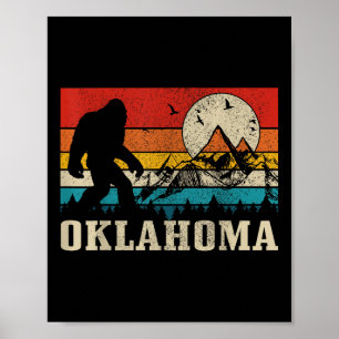 Oklahoma Bigfoot Vintage Berge Wandern Camping Poster