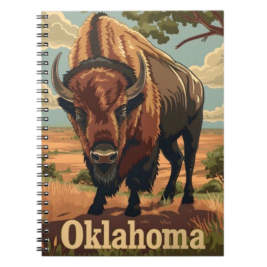 Oklahoma Bison Vintag Notizblock (Vorderseite)