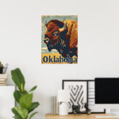 Oklahoma Bison Vintag Poster (Heimbüro)