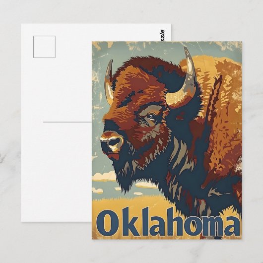Oklahoma Bison Vintag Postkarte (Vorne/Hinten)