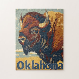 Oklahoma Bison Vintag Puzzle