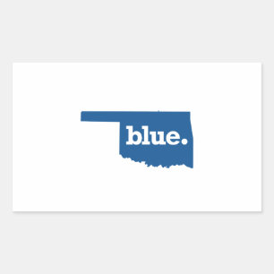 OKLAHOMA BLAUER STAAT RECHTECKIGER AUFKLEBER