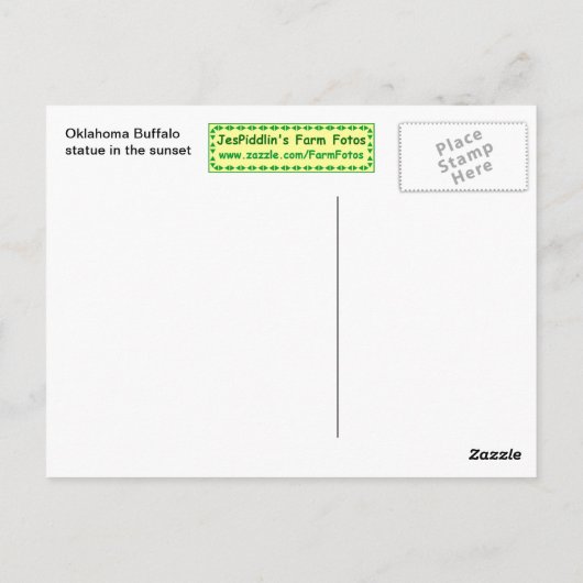 Oklahoma Buffalo Postkarte (Rückseite)