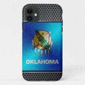 Oklahoma bürstete Metallflagge Case-Mate iPhone Hülle (Rückseite)
