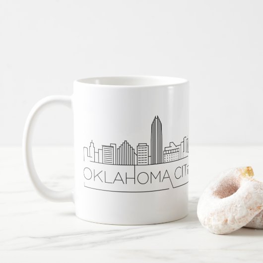 Oklahoma City| City Stylized Skyline Kaffeetasse (Mit Donut)
