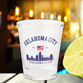 Oklahoma City Flag & Skyline  Schnapsglas