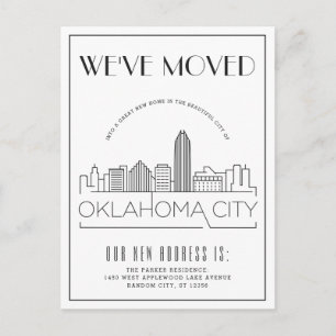 Oklahoma City Modern Deco   Adressänderung Ankündigungspostkarte