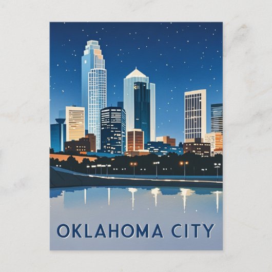 Oklahoma City Night View Postkarte (Vorderseite)