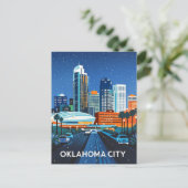 Oklahoma City Night View Postkarte (Stehend Vorderseite)
