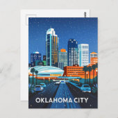 Oklahoma City Night View Postkarte (Vorne/Hinten)