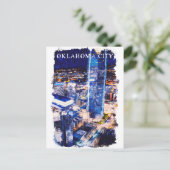 Oklahoma City Night View Postkarte (Stehend Vorderseite)