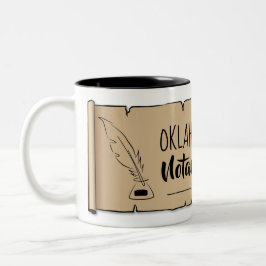 Oklahoma City Notary Public Scroll Feather Quill Zweifarbige Tasse