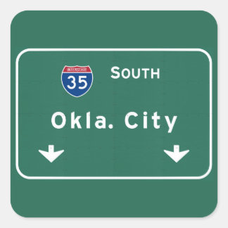 Oklahoma City ok Autobahn Autobahn : Quadratischer Aufkleber