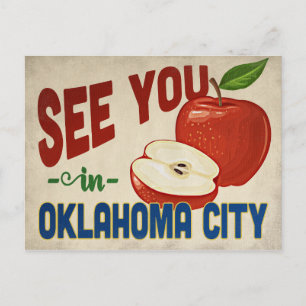 Oklahoma City Oklahoma Apfel - Vintage Reise Postkarte