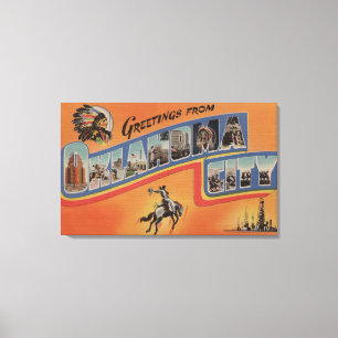 Oklahoma City, Oklahoma - große Buchstabe-Szenen Leinwanddruck