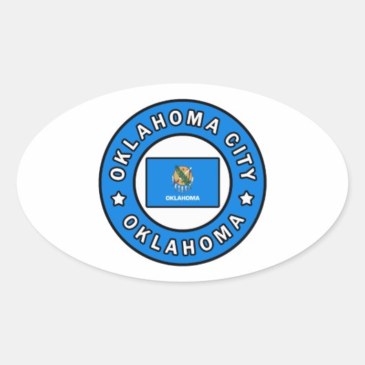 Oklahoma City Oklahoma Ovaler Aufkleber (Vorderseite)
