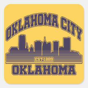 Oklahoma City, Oklahoma Quadratischer Aufkleber