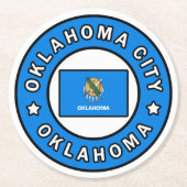 Oklahoma City Oklahoma Runder Pappuntersetzer (Vorderseite)