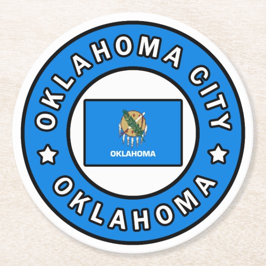 Oklahoma City Oklahoma Runder Pappuntersetzer (Vorderseite)