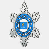 Oklahoma City Oklahoma Schneeflocken Zinn-Ornament (Rechts)