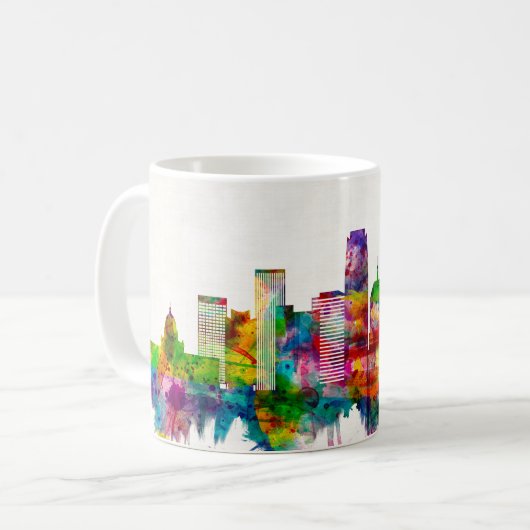 Oklahoma City Oklahoma Skyline Kaffeetasse (Vorderseite Links)