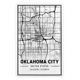 Oklahoma City Oklahoma USA Travel City Map Poster Magnet