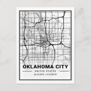Oklahoma City Oklahoma USA Travel City Map Postkarte
