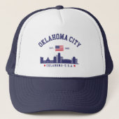 Oklahoma City Patriotic Skyline Baseball Cap Truckerkappe (Vorderseite)
