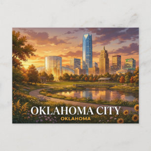 Oklahoma City Reise-Postkarte   Skyline-Souvenir Postkarte