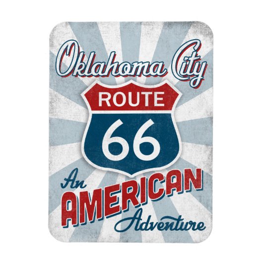 Oklahoma City Route 66 Vintag America Oklahoma Magnet (Vertikal)
